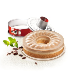 Forma pentru savarine Tefal Delibake 1642814 27 cm Carbon Red cu sistem de deschidere - Img 3