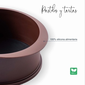 Forma rotunda detasabila pentru copt Lacor 66778, 20x7 cm, maro, cu baza din sticla - Img 3