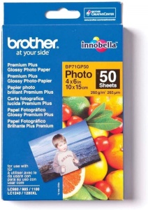 Fotopapier A6 Brother BP71GP50, 50 coli, 260gm, finisaj lucios
