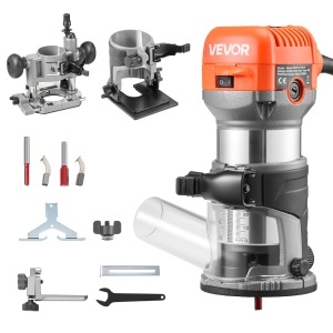 Freza manuala VEVOR 710W, 6 viteze variabile, cu baza fixa si inclinabila