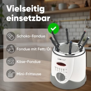 Friteuza Clatronic FFR 2916 cu capacitate 1L, 840W, cu 6 furculite fondue - Img 2