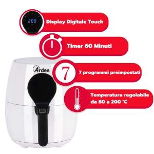 Friteuza cu aer cald Ardes ARAMFRY34, capacitate 5 litri, touchscreen, timer 60 min - Img 3