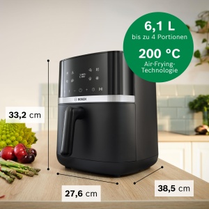 Friteuza cu aer cald Bosch MAF462B0, 6.1L, negru, 7 programe - Img 2