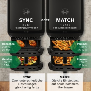 Friteuza cu aer cald Bosch MAFD661B0, 12L, 6 programe, neagra - Img 6