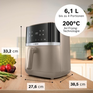 Friteuza cu aer cald Bosch Serie 4 MAF462C0, 6.1 L, 7 programe, crem - Img 2