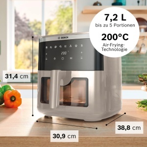 Friteuza cu aer cald Bosch Serie 6 MAF671C0, 7.2L, 7 programe presetate, crem - Img 2