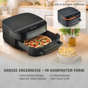 Friteuza cu aer cald CASO AirFryPizzaChef, 6L, Dual-Heating, Design compact - Img 8