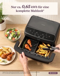 Friteuza cu aer cald COSORI Dual Blaze Twinfry Compact, 2700W, 2 zone de gatire - Img 8
