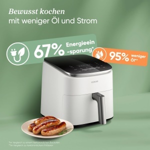 Friteuza cu aer cald Cosori TurboBlaze 9-in-1, 6L, 64 economie energie, Alb - Img 6