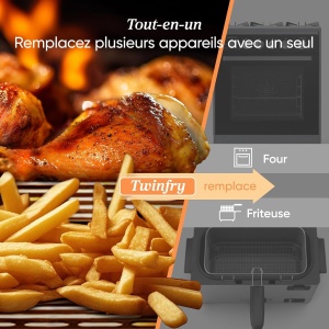 Friteuza cu aer cald COSORI TwinFry 10L, 5-in-1, control inteligent - Img 7