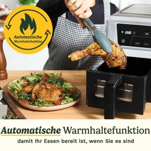Friteuza cu aer cald Cuisinart XXL 10,4L argintie, fara substante nocive - Img 4