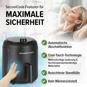 Friteuza cu aer cald GOURMETmaxx 2.3L, 1000W, Timer 60 min, Rapid-Air - Img 8