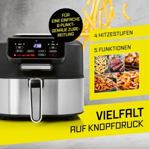 Friteuza cu aer cald GOURMETmaxx FryBBQ 5L, 2000W, 2 in 1 - Img 8