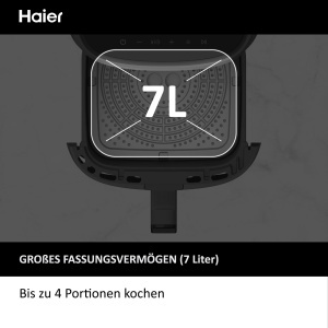 Friteuza cu aer cald Haier HAF5TWA3, 7 litri, 1700W, cu 9 programe - Img 8