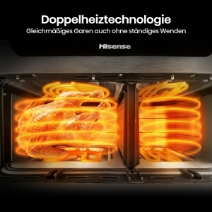 Friteuza cu aer cald Hisense 11L, 2700W, 2 zone, touchscreen - Img 4