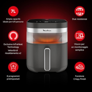 Friteuza cu aer cald Moulinex Easy Fry Infrared 7L, capacitate mare, tehnologie infrarosu - Img 4