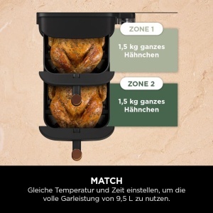 Friteuza cu aer cald Ninja Double Stack XL SL400EUCP 95L NegruCupru 6 functii 2 sertare - Img 9