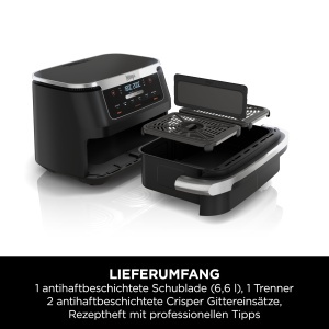 Friteuza cu aer cald Ninja FlexDrawer AF550EU 6 Litri Dual Zone Negru - Img 8