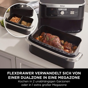 Friteuza cu aer cald Ninja Foodi FlexDrawer AF500EU, 10.4L, Negru - Img 3