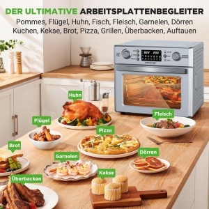 Friteuza cu aer cald NutriChef 26 Litri cu Rotisor si 14 Programe - Img 2