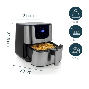 Friteuza cu aer cald Princess 182060, 5.5L, 1700W, inox - Img 3
