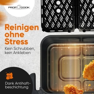 Friteuza cu aer cald ProfiCook PC FR 1313 H, 10L, 2400W, Touch-Display - Img 4