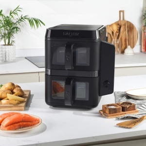 Friteuza cu aer cald Salter VertiCook View 9L 12 functii 2 cosuri de 45L PFAS-free - Img 3