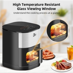 Friteuza cu aer cald Uten Dual Blaze 55L 14 programe fereastra transparenta - Img 3