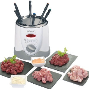 Friteuza cu fondue Bomann(r) 2in1 incl. 6 furculite pentru fondue | Fondue pentru fondue de ciocolata si branza | Friteuza pentru 1 litru ulei/grasime | Panou de control cu afisaj de control | Carcasa Cool-Touch | 840 wati | FFR 1290 CB - Img 6