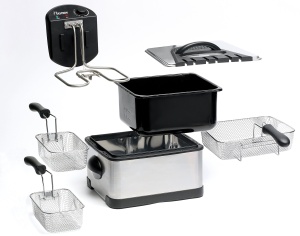 Friteuza electrica Bestron DF402B, 4 litri, 2000 W, inox, 3 cosuri de prajire - Img 2