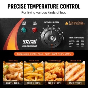 Friteuza Electrica VEVOR 24L 3000W Dubla Inox Control Termostatic - Img 4