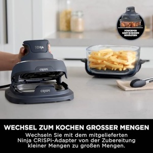Friteuza portabila cu aer Ninja CRISPi 38 L 4 in 1 prajire cu aer prajire pastrare calda recrispare compacta 6 portii 2 recipiente si capace detasabil - Img 13