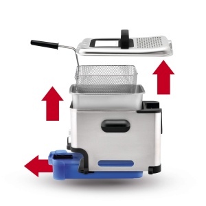 Friteuza Tefal Oleoclean Pro Inox & Design, 2300W, capacitate 1,2 kg, recipient ulei detasabil, filtrare automata ulei/grasime, temporizator, termostat, 3,5 l, friteuza neagra, otel inoxidabil, FR8040 - Img 7