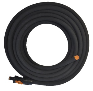 Furtun de irigatie Fiskars, 15 m, cu control debit, negruportocaliu