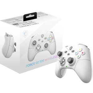 Gamepad wireless MSI FORCE GC300, conectivitate tripla, alb, autonomie 20 ore