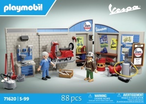 Garaj Vespa PLAYMOBIL 71620 cu Hebebuhne, 88 Piese, pentru 5 Ani - Img 4