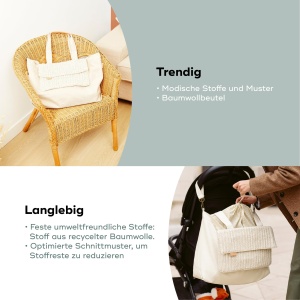 Geanta de scutece Babymoov Geanta Tote Bloom, geanta de scutece, capacitate de 35l, numeroase optiuni de depozitare, saltea de infasat, atasament pentru carucior si curea de umar incluse, geanta mica detasabila de 3l - Img 5