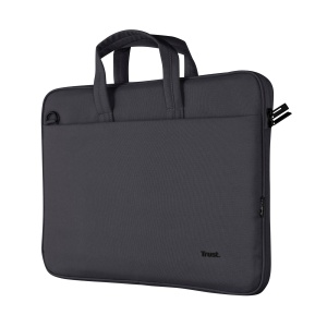 Geanta laptop Trust Bologna Slim, 16 inch, neagra, din material reciclat