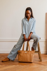 Geanta pentru scutece Beaba Madrid 22L, Unisex, Ocker, 11 compartimente - Img 2