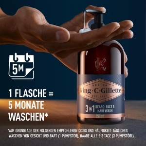 Gel de curatare pentru barba si fata King C. Gillette 350ml - cu cocos si avocado - Img 5