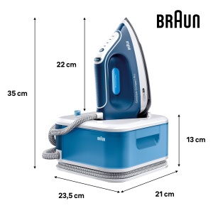 Generator de abur Braun CareStyle Compact Pro IS 2565 BL - Fier de calcat cu abur cu talpa FreeGlide 3D, abur vertical, 2400 W, presiune pompa 6,5 bar, explozie de abur 430 g/min, rezervor mare de apa de 1,5 l, albastru - Img 3