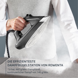 Generatorul de abur Rowenta DG9610 Eco Steam Pro | 2800 wati | 7.6 bar | Debit de abur de 140 g/min. | Explozie: 460 g/min | Design ecologic | Tehnologie Silence | Capacitate de 1,1 litri | Negru/Eucalipt - Img 3