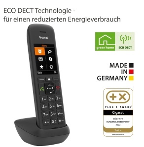 Gigaset C575HX - receptor DECT cu suport de incarcare - compatibil Fritzbox - telefon fara fir pentru router si baza DECT - afisaj color TFT mare, negru [versiunea germana] [Fara baza] - Img 5