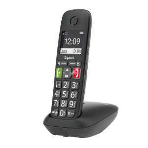 Gigaset E290 - Telefon fara fir pentru seniori fara robot telefonic cu butoane mari - Taste de selectare a destinatiei pentru numere importante, functie de amplificare pentru ascultare foarte tare, negru [versiunea germana]