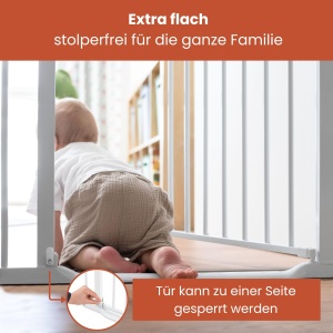 Gratar de siguranta Hauck Clear Step 2, extensie 21cm, alb, pentru usi si scari - Img 4