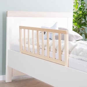 Gratar de siguranta pentru pat Roba, 90 cm, din lemn masiv, inaltime 38 cm, culori naturale - Img 2