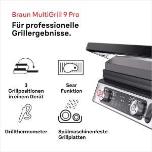 Gratar electric Braun MultiGrill 9 CG 9167, 2200W, 3 tipuri de placi - Img 2