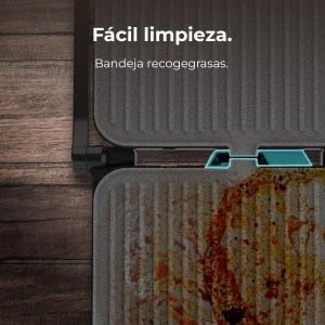 Gratar electric Cecotec RocknGrill 1500W, deschidere 180, strat antiaderent, tava pentru grasime - Img 5