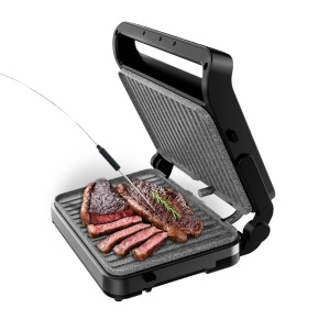 Gratar electric Cecotec RocknGrill 2000 PerfectCook, 2000 W, 30x23 cm, inox