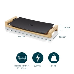 Gratar electric Princess 103026 Table Chef Pure Black, 50 x 25 cm, 2200W - Img 2